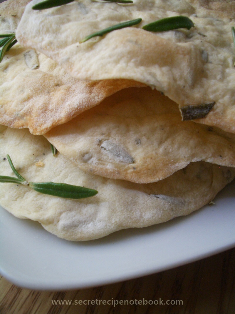 Rosemary Flatbread Crackers | Secret Recipe Notebook