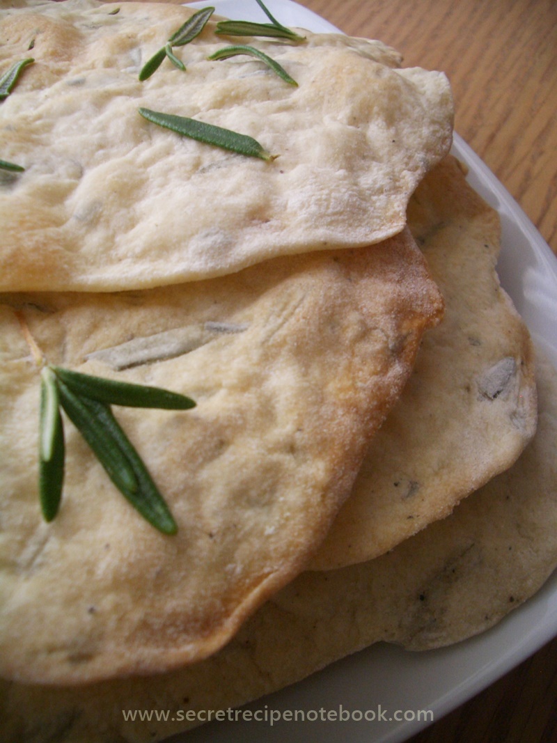 Rosemary Flatbread Crackers | Secret Recipe Notebook