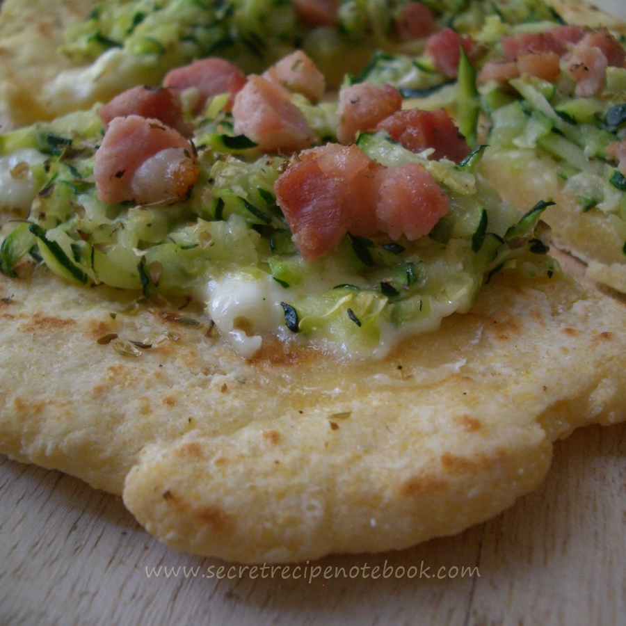 Zucchini Pancetta Flatbreads Secret Recipe Notebook 1289